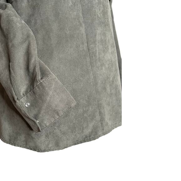 baby & me olive green snap button shirt Blouse Textured Long Sleeve tunic sz M - Picture 7 of 12